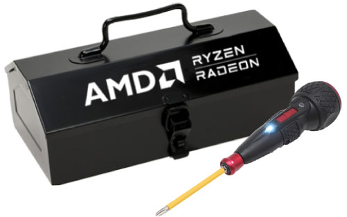 带AMD Logo的工具箱+电动螺丝刀